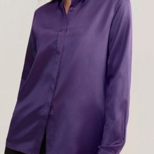 EUC LILYSILK Basic Concealed Placket women Silk Shirt Size S